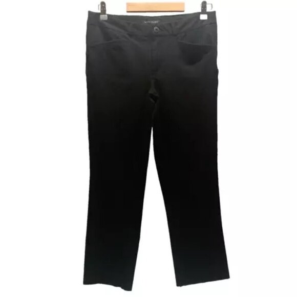Banana Republic Slim Fit Black Solid Ankle Pants Size 4 Stretch GUC - Picture 1 of 9